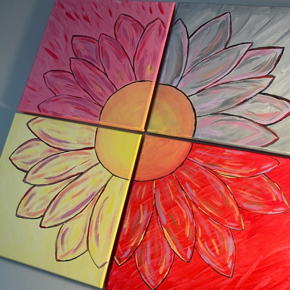 Handmade flower canvas painting! - Picture 7 of 7